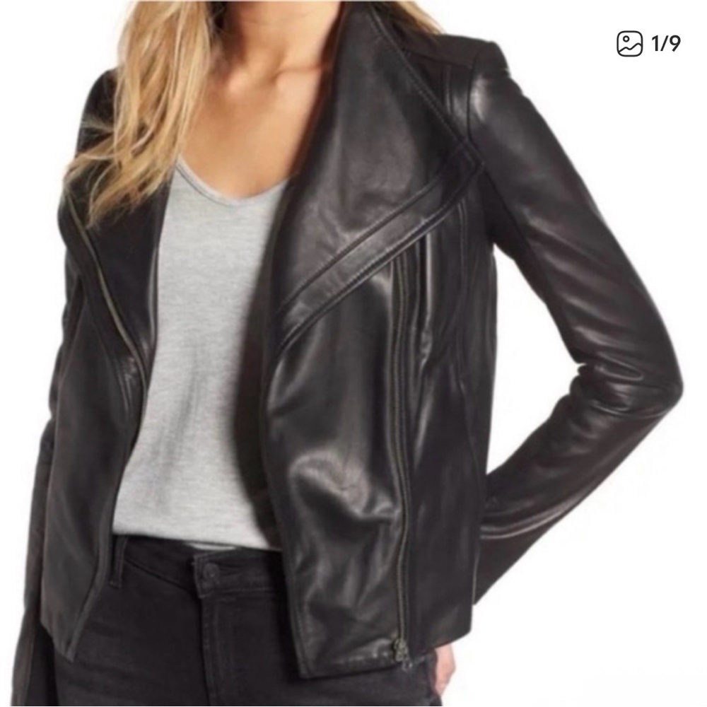 Trouve Womens Black Leather Moto Jacket